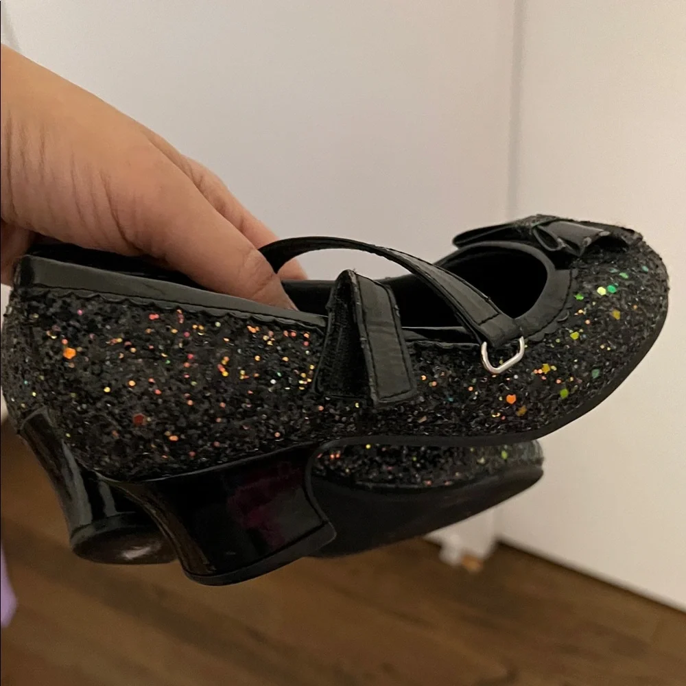 Black Glitter Kids Shoes